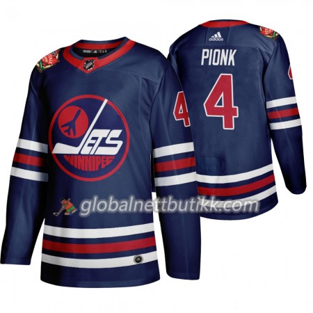 Winnipeg Jets Hockeydrakt Neal Pionk 4 Adidas 2019 Heritage Classic Navy Authentic - Herre